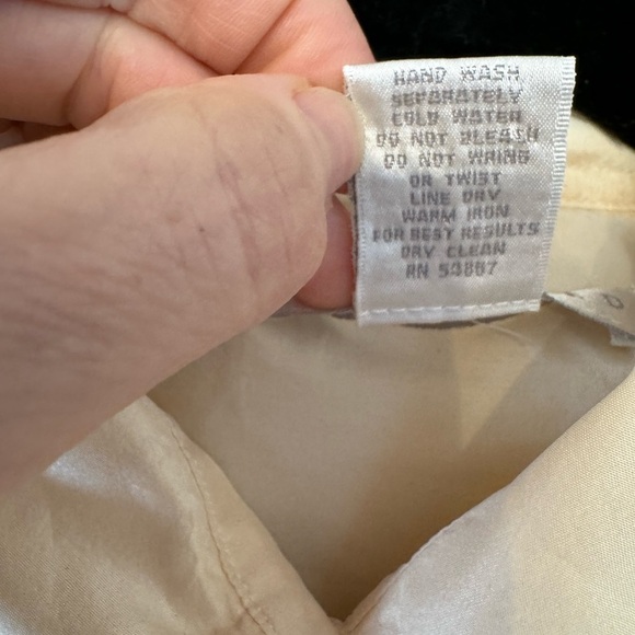 Vintage The Limited '90s Oversized Silk Button Front Blouse / Medium - Picture 8 of 13